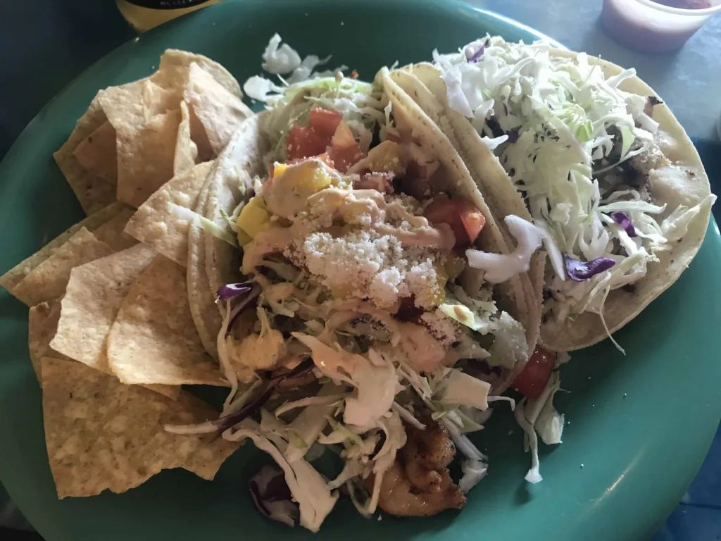 Maui Tacos Wiki Wiki Shrimp and Fish Tacos - recommended as one of the best out of all Lahaina restaurants