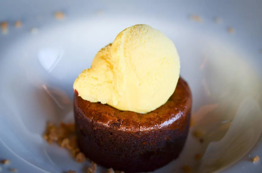 Restaurants In Superior Wisconsin: Lava Cake Topped With Ice Cream