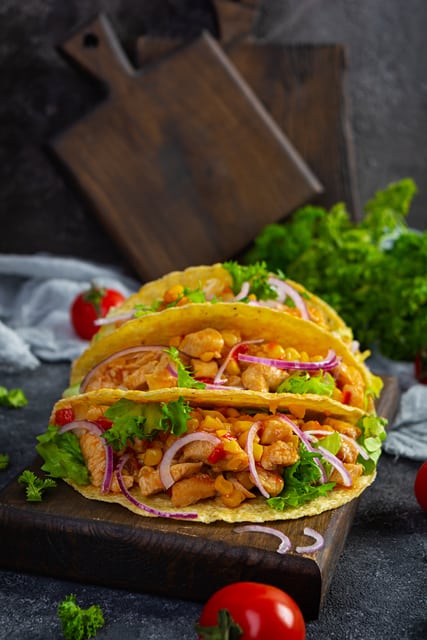 UP, a Rooftop Lounge Chicken Tinga Tacos