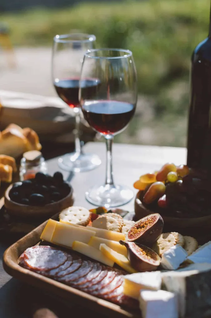 Adelaida Vineyard & Winery charcuterie and red wine