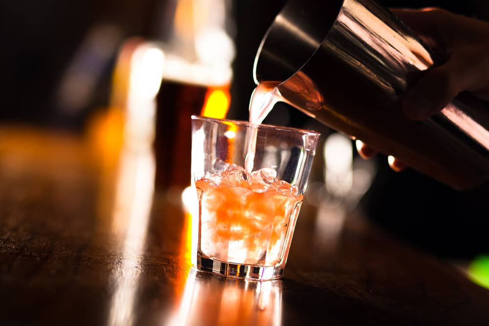 a cocktail at Scena Music Bar