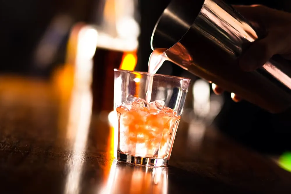 a cocktail at Scena Music Bar