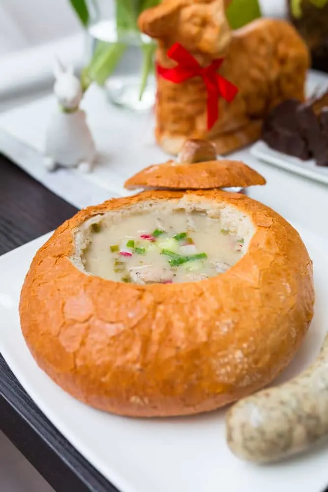 soup in a bread loaf