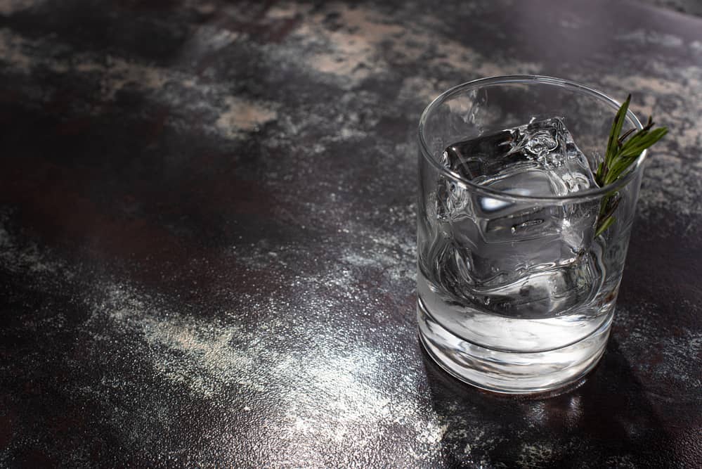 a glass of vodka