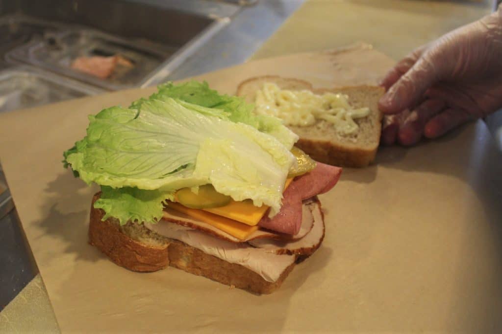 a sandwich at Dutch Country General Store