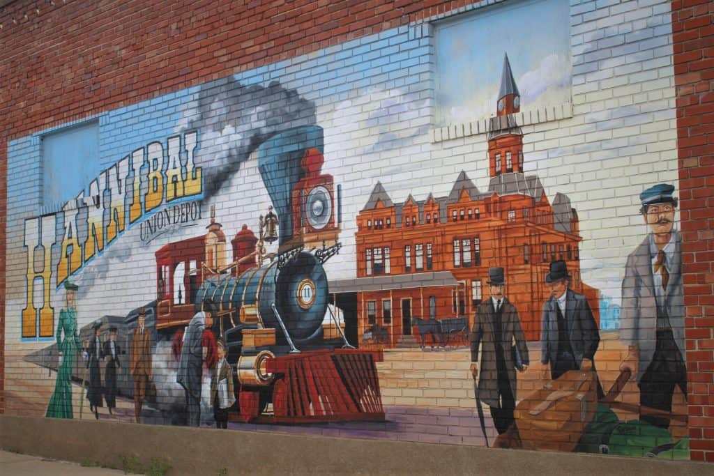 a mural in Hannibal MO