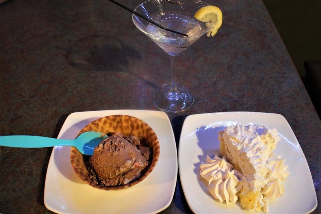 old-fashioned coconut cream pie and ice cream