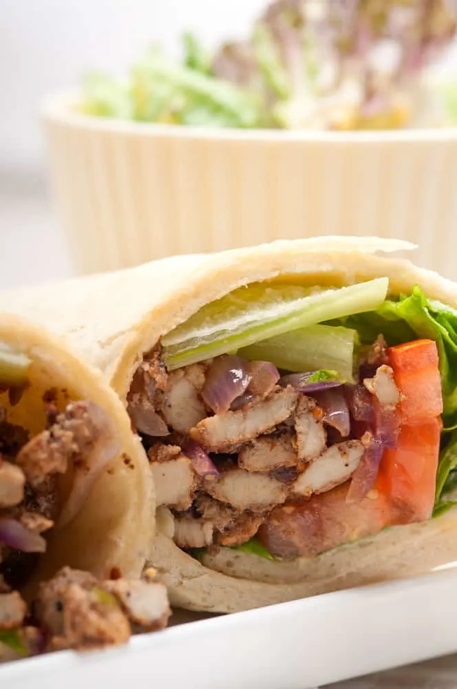 shawarma chicken pita wrap