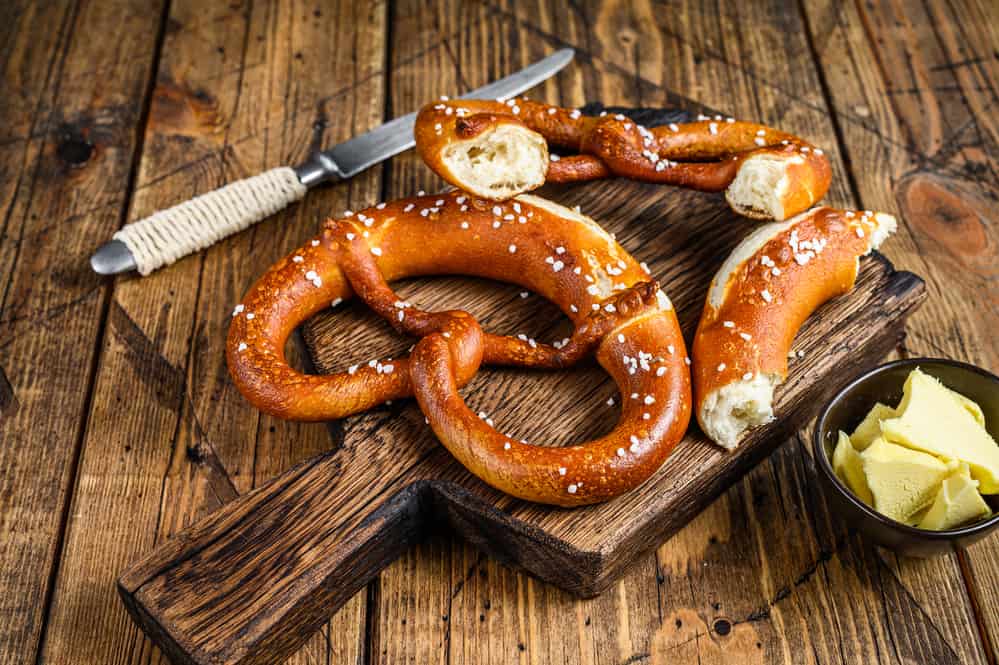 Baked pretzels with sea salt at one of the best Bismarck breweries