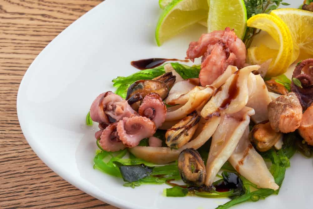 octopus and shrimps