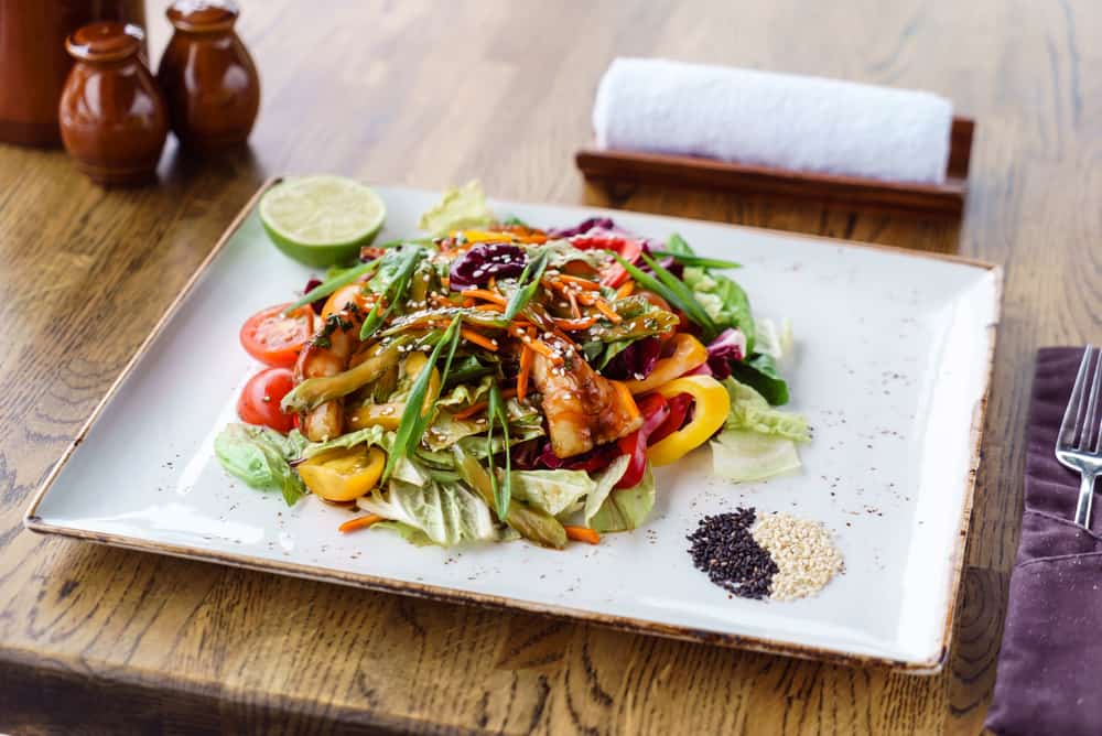 salad with chicken and shrimp