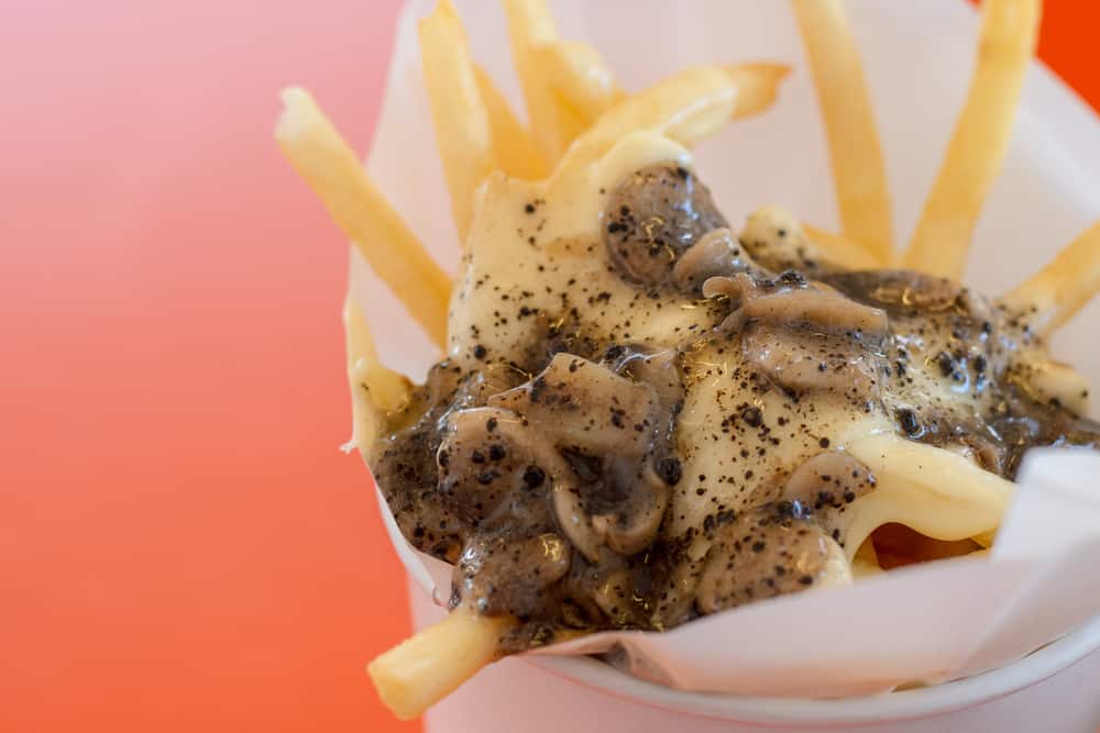 french fries with truffle sauce