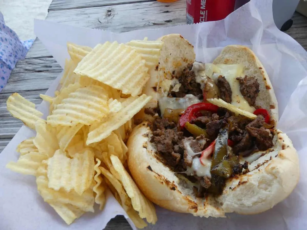 Fort Pierce Restaurants - Little Jim Bait and Tackle Philly sandwitch