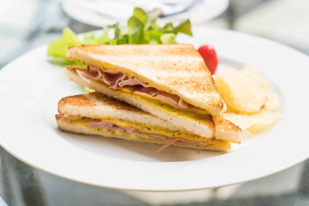ham cheese sandwich in one of the restaurants with the best breakfast in Whistler BC