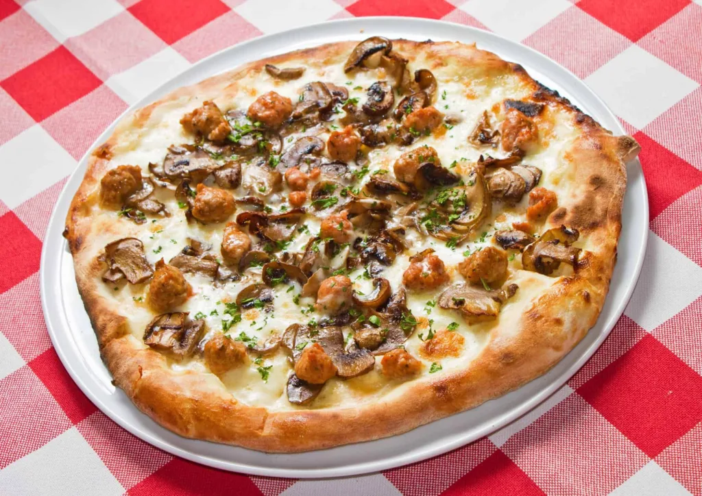 Meatball Pizza from one of the restaurants with the best pizza in Oceanside