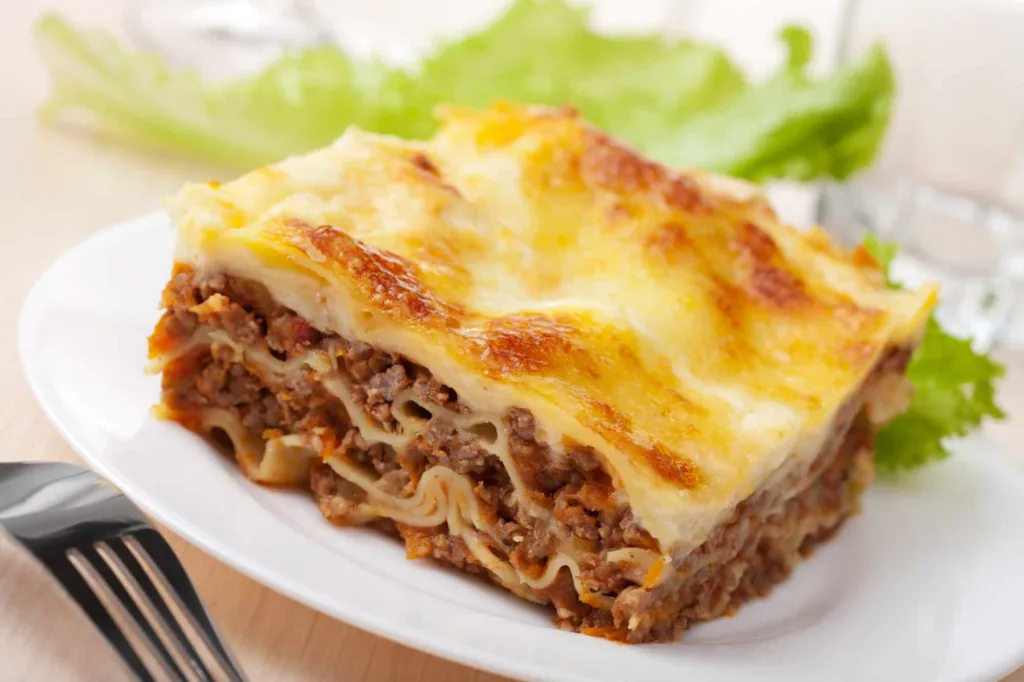 Lasagna served in one of the restaurants for the best Pizza in Vallejo