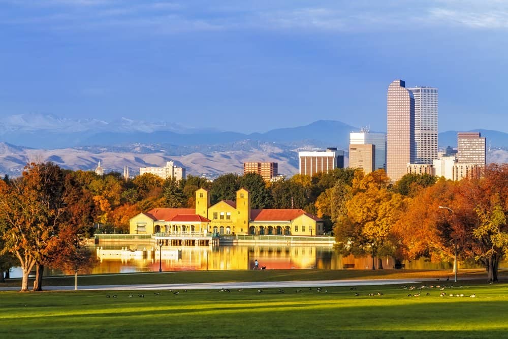 Best Mexican Food In Denver. A view of Denver Skyline and parks.