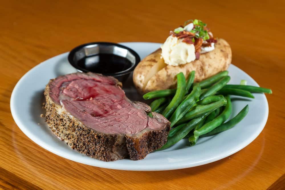 prime rib in one of the Best Steakhouses In Amarillo