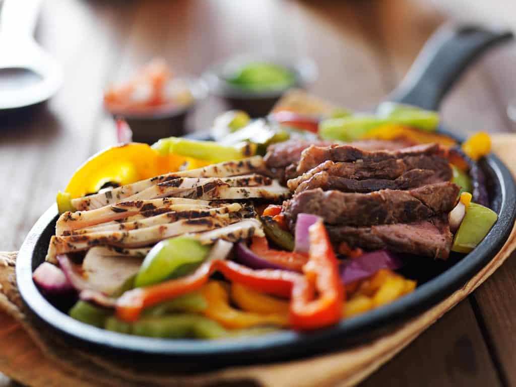 Steak and Chicken Fajitas at El Patio Restaurant