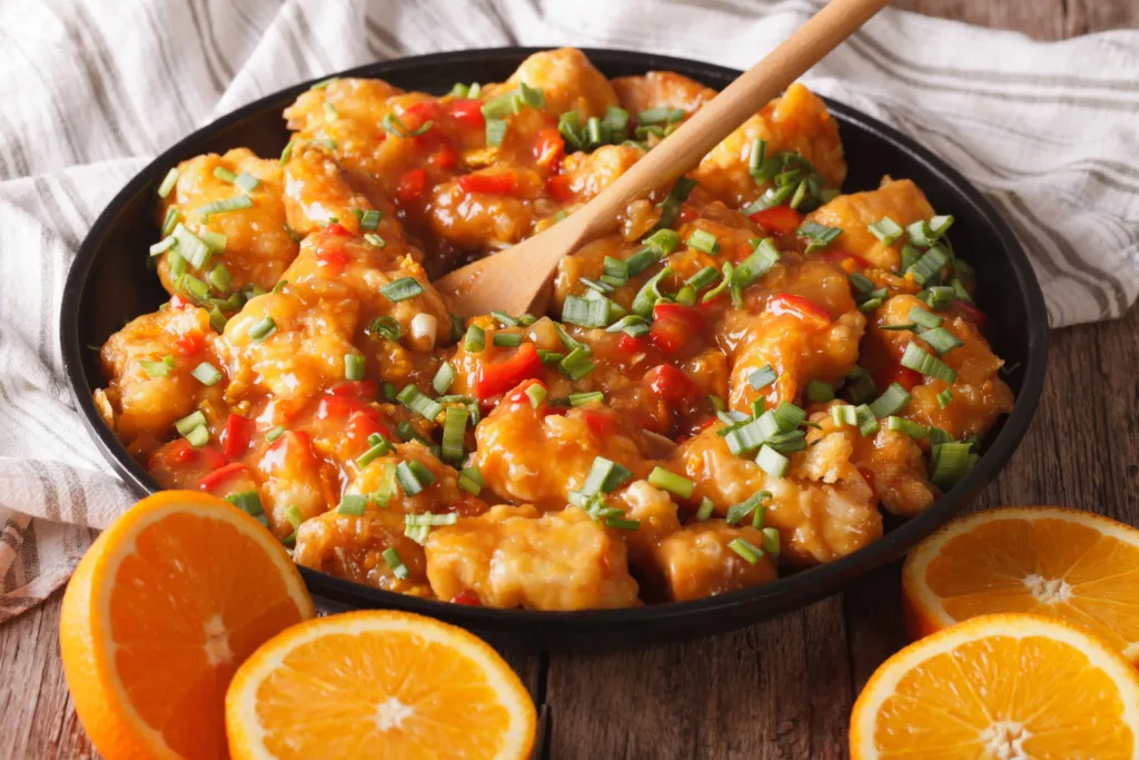 Orange chicken at Fan Tang