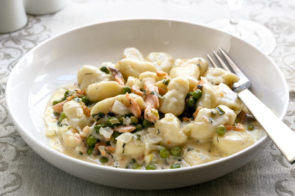 gnocchi with smoked salmon at Taverna Masaniello