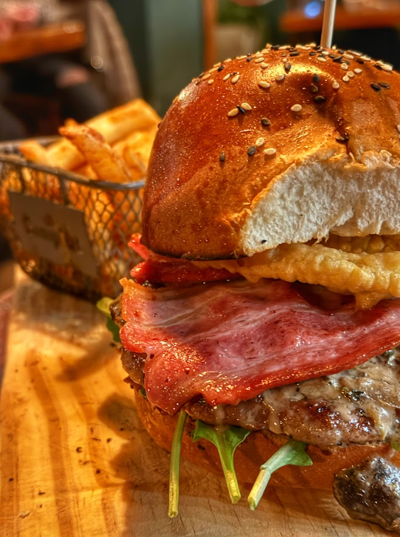 Burger at Wesley Brewery