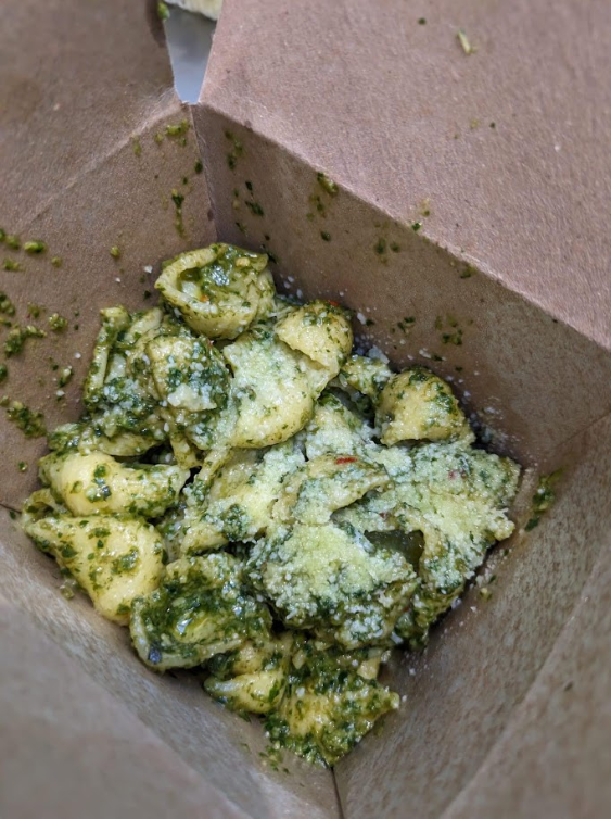 Pesto pasta at Knead & Co