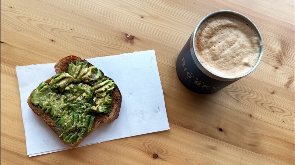 Avocado Toast with Coffee at Black Coffee Roasting Company