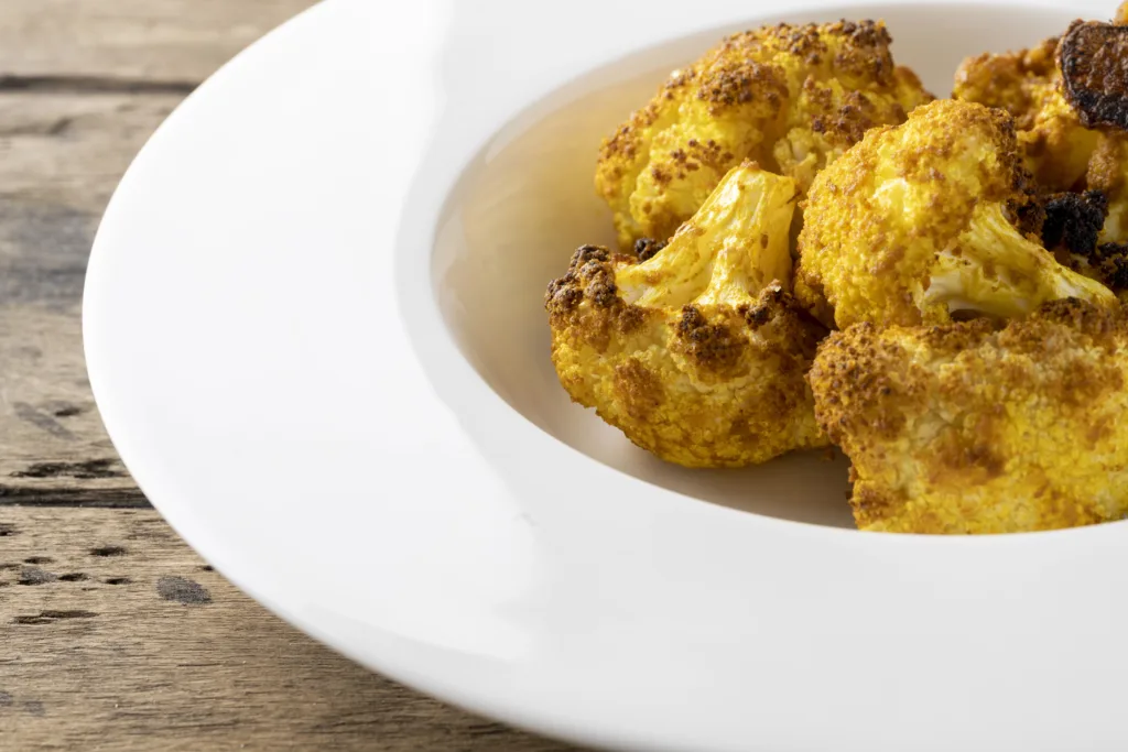 Roasted buffalo style cauliflower at The Ale & Compass Restaurant
