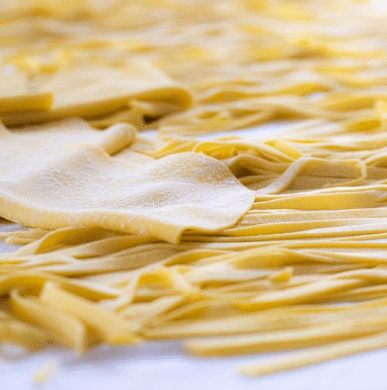 fresh pasta on a table